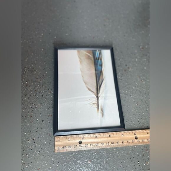 NEW! 5” x 7” Feather Framed ArtWork NWT Non-Glare Display Table or Wall … - Picture 3 of 4